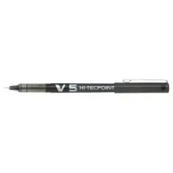 Pilot Boligrafo de tinta liquida V5 HI-Tecpoint Rollerball - Punta fina de aguja 0.5mm - Trazo 0.3mm - Color Negro | Ahorro Impr