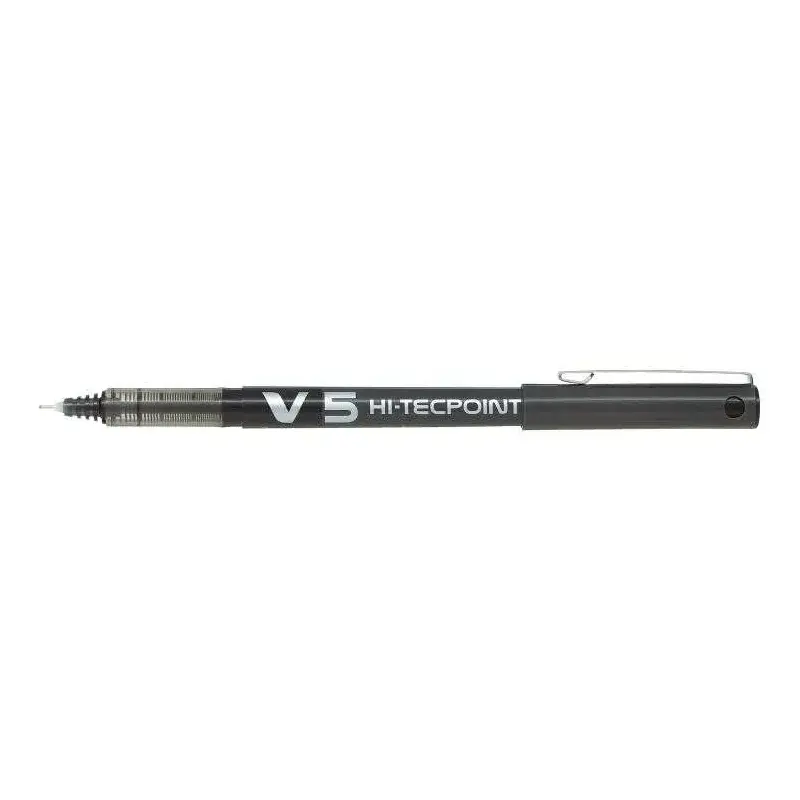 Pilot Boligrafo de tinta liquida V5 HI-Tecpoint Rollerball - Punta fina de aguja 0.5mm - Trazo 0.3mm - Color Negro | Ahorro Impr