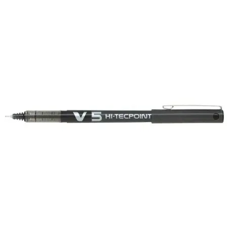Pilot Boligrafo de tinta liquida V5 HI-Tecpoint Rollerball - Punta fina de aguja 0.5mm - Trazo 0.3mm - Color Negro | Ahorro Impr