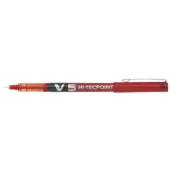 Pilot Boligrafo de Tinta Liquida V5 HI-Tecpoint Rollerball - Punta Fina de Aguja 0.5mm - Trazo 0.3mm - Color Rojo | Ahorro Impri