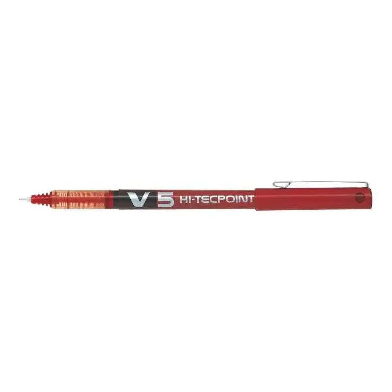 Pilot Boligrafo de Tinta Liquida V5 HI-Tecpoint Rollerball - Punta Fina de Aguja 0.5mm - Trazo 0.3mm - Color Rojo | Ahorro Impri