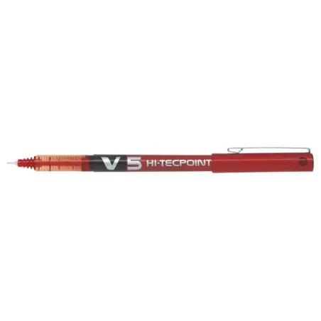 Pilot Boligrafo de Tinta Liquida V5 HI-Tecpoint Rollerball - Punta Fina de Aguja 0.5mm - Trazo 0.3mm - Color Rojo | Ahorro Impri