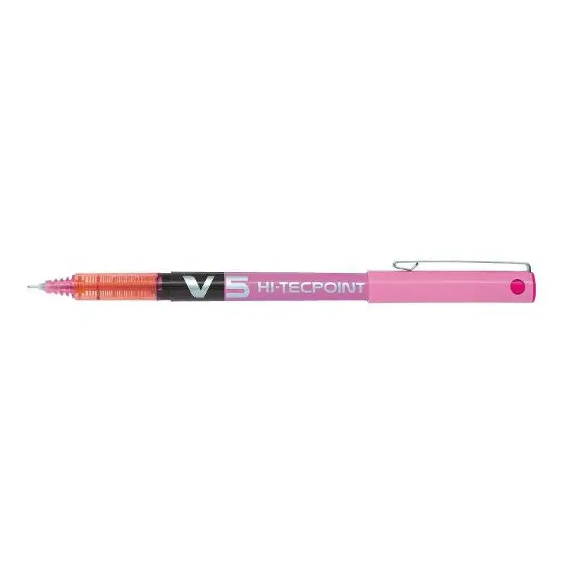Pilot Boligrafo de tinta liquida V5 HI-Tecpoint Rollerball - Punta fina de aguja 0.5mm - Trazo 0.3mm - Color Rosa | Ahorro Impri