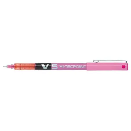 Pilot Boligrafo de tinta liquida V5 HI-Tecpoint Rollerball - Punta fina de aguja 0.5mm - Trazo 0.3mm - Color Rosa | Ahorro Impri