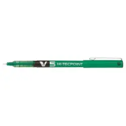 Pilot Boligrafo de Tinta Liquida V5 HI-Tecpoint Rollerball - Punta Fina de Aguja 0.5mm - Trazo 0.3mm - Color Verde | Ahorro Impr