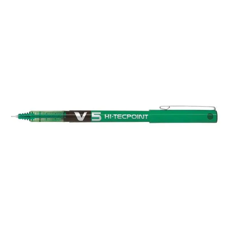 Pilot Boligrafo de Tinta Liquida V5 HI-Tecpoint Rollerball - Punta Fina de Aguja 0.5mm - Trazo 0.3mm - Color Verde | Ahorro Impr