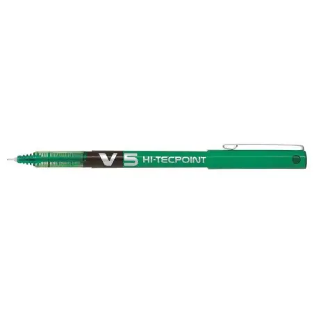 Pilot Boligrafo de Tinta Liquida V5 HI-Tecpoint Rollerball - Punta Fina de Aguja 0.5mm - Trazo 0.3mm - Color Verde | Ahorro Impr