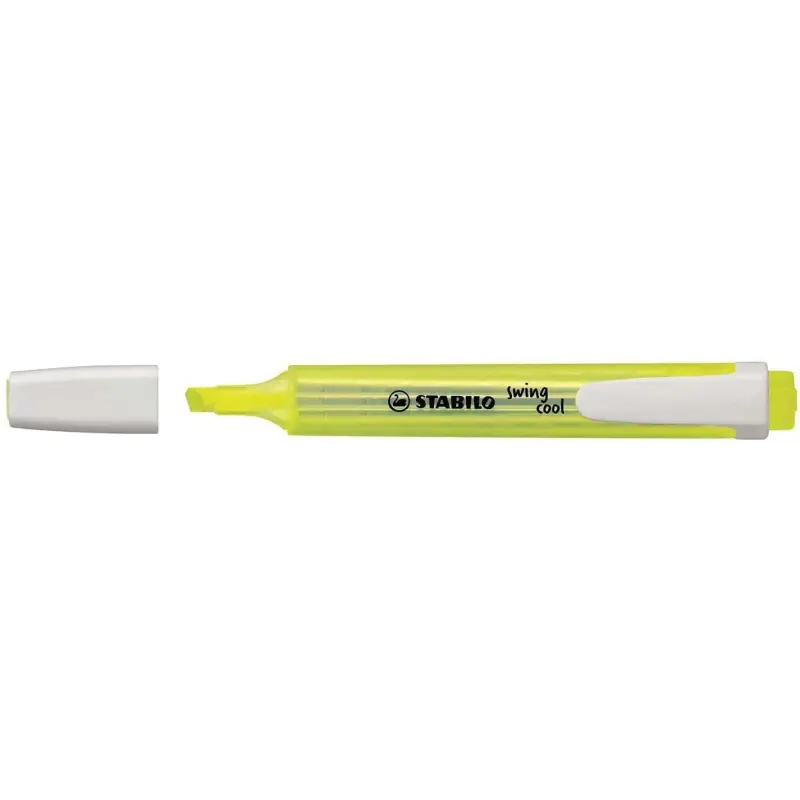 Stabilo Swing Cool Pack de 6 Marcadores Fluorescentes - Cuerpo Plano - Punta Biselada - Trazo entre 1 y 4mm - Tinta con Base de