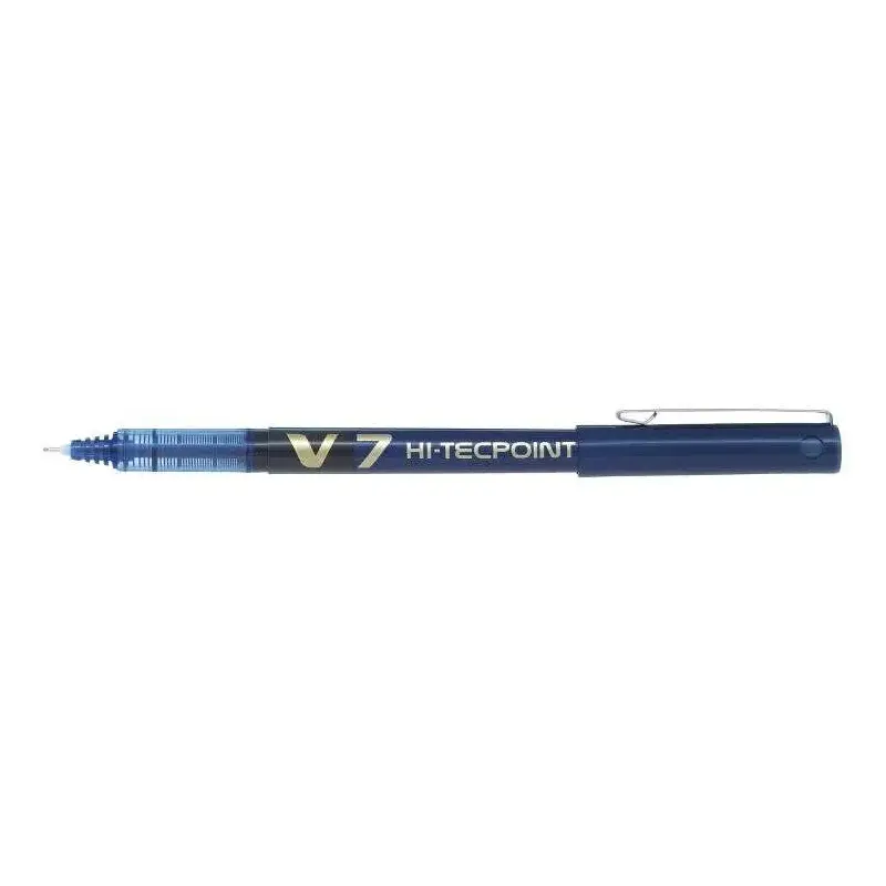 Pilot Boligrafo de Tinta Liquida V7 HI-Tecpoint Rollerball - Punta Fina de Aguja 0.7mm - Trazo 0.5mm - Color Azul | Ahorro Impri