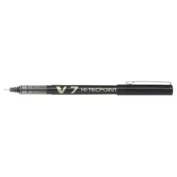 Pilot Boligrafo de tinta liquida V7 HI-Tecpoint Rollerball - Punta fina de aguja 0.7mm - Trazo 0.5mm - Color Negro | Ahorro Impr
