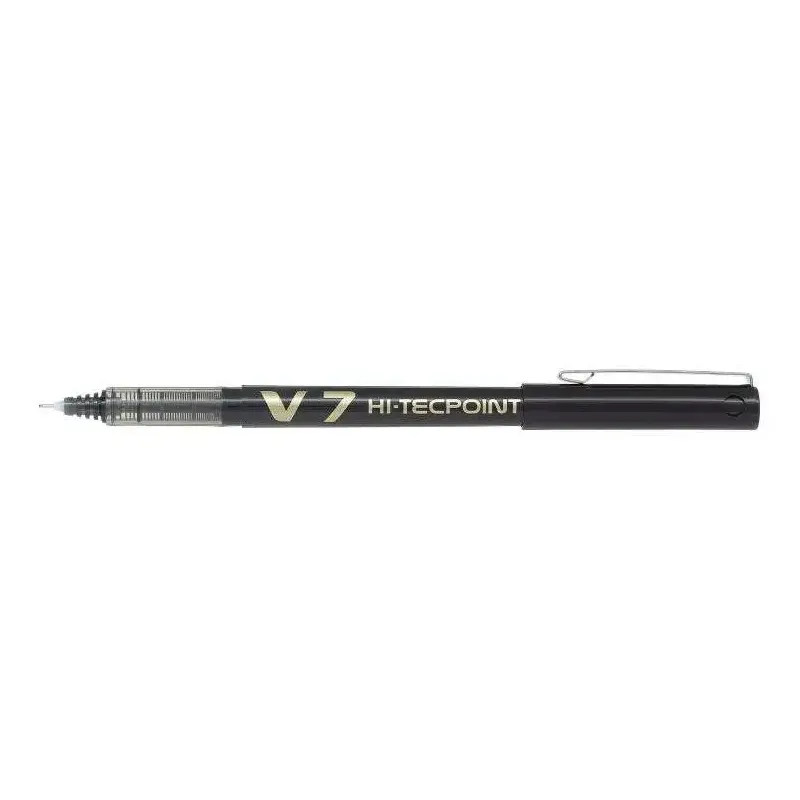 Pilot Boligrafo de tinta liquida V7 HI-Tecpoint Rollerball - Punta fina de aguja 0.7mm - Trazo 0.5mm - Color Negro | Ahorro Impr
