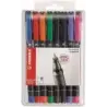 Stabilo OHPen Pack de 8 Rotuladores Permanentes - Punta Superfina - Trazo de 0.4mm - Agarre Antideslizante - Tapon Ventilado - C