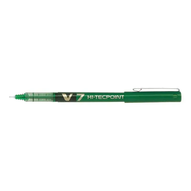 Pilot Boligrafo de Tinta Liquida V7 HI-Tecpoint Rollerball - Punta Fina de Aguja 0.7mm - Trazo 0.5mm - Color Verde | Ahorro Impr
