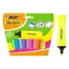 Bic Marking Highlighter Flat Pack de 6 Marcadores Fluorescentes - Punta Biselada - Trazo entre 1.20 y 4.60 mm - Tinta con Base d