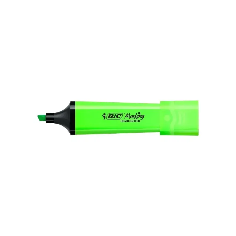 Bic Marking Highlighter Flat Pack de 6 Marcadores Fluorescentes - Punta Biselada - Trazo entre 1.20 y 4.60 mm - Tinta con Base d