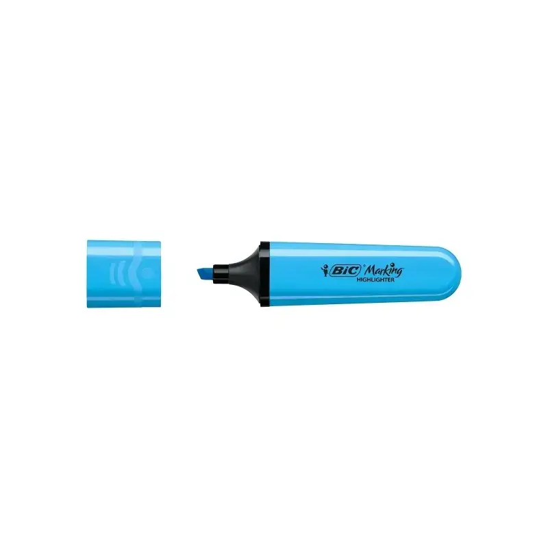 Bic Marking Highlighter Flat Pack de 6 Marcadores Fluorescentes - Punta Biselada - Trazo entre 1.20 y 4.60 mm - Tinta con Base d
