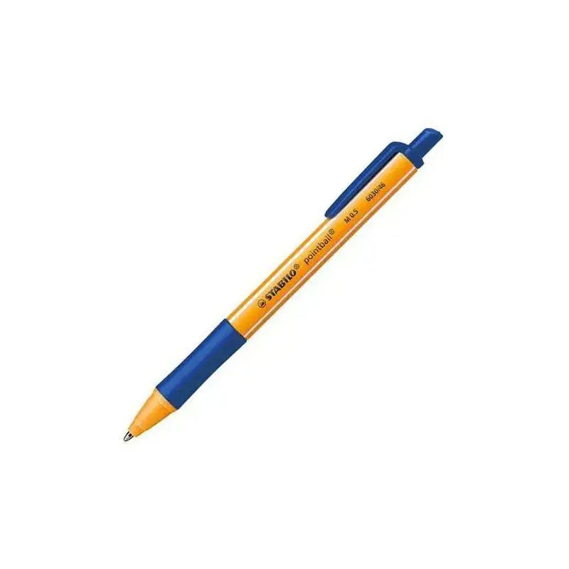 Stabilo Pointball Boligrafo Retractil - Punta de 1mm - Tinta con Base de Aceite - Recargable - 79% Plastico Reciclado - Grip Ant