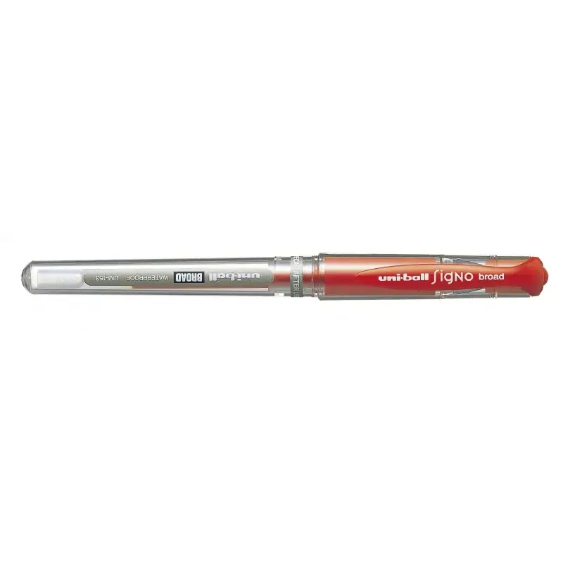 Uni-ball Signo Broad UM-153 Roller de Tinta Gel - Punta de Bola 1mm - Sujecion de Caucho - Color Rojo | Ahorro Imprimiendo