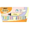 Bic Marking Highlighter Flat Pastel Pack de 10 Marcadores Fluorescentes - Punta Biselada - Trazo entre 1.20 y 4.60 mm - Tinta co