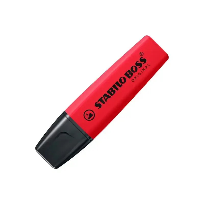 Stabilo Boss 70 Expositor con 15 Marcadores Fluorescentes - Trazo entre 2 y 5mm - Recargable - Tinta con Base de Agua - Color Ro