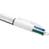 Bic 4 Colours Shine Boligrafo de Bola Retractil - Punta de 1mm - Trazo de 0.4mm - Tinta con Base de Aceite - Cuerpo Plata/Blanco