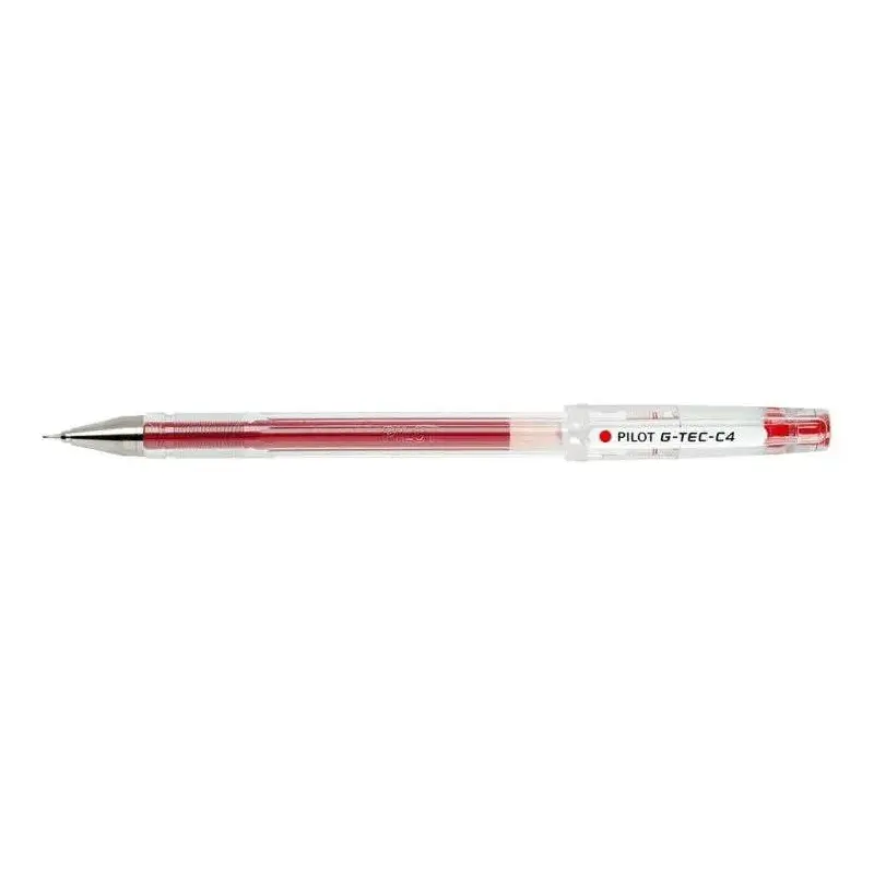 Pilot Boligrafo de Gel G-Tec C4 - Extra Fino - Recargable - Punta de Bola 0.4mm - Trazo 0.2mm - Color Rojo | Ahorro Imprimiendo