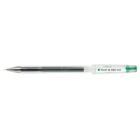 Pilot Boligrafo de Gel G-Tec C4 - Extra Fino - Recargable - Punta de Bola 0.4mm - Trazo 0.2mm - Color Verde | Ahorro Imprimiendo