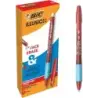Bic Illusions Boligrafo Borrable - Punta Media de 0.7mm - Grip de Goma - Recargable - Color Rojo | Ahorro Imprimiendo