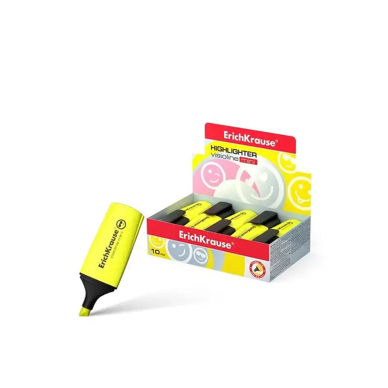 Erichkrause Visioline Mini Fluorescente - Punta Biselada - Trazo 0.6 a 5.2mm - Color Amarillo | Ahorro Imprimiendo