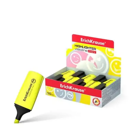 Erichkrause Visioline Mini Fluorescente - Punta Biselada - Trazo 0.6 a 5.2mm - Color Amarillo | Ahorro Imprimiendo