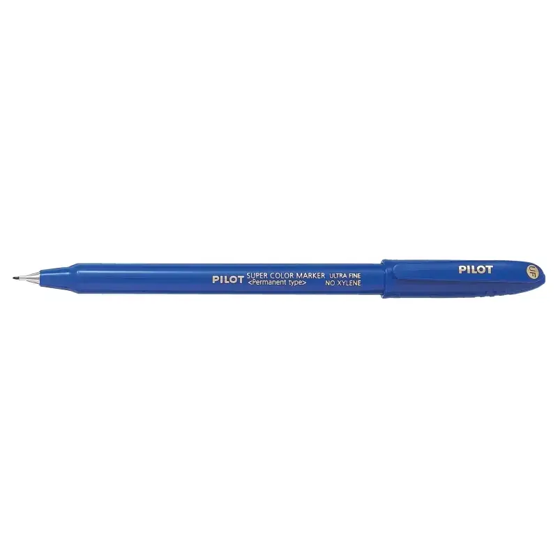 Pilot Super Color Rotulador Permanente Ultra Fino - Punta de Poliacetal 1mm - Libre de Xileno - Color Azul | Ahorro Imprimiendo