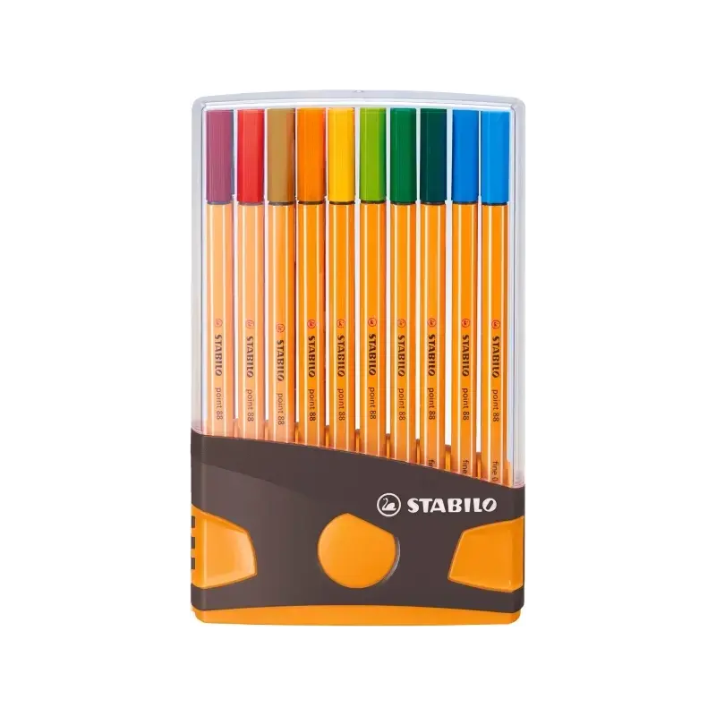 Stabilo Point 88 Pack de 20 Rotuladores de Punta Fina de Fibra - Trazo de 0.4mm. - Tinta con Base de Agua - Apto para Reglas y P