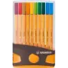 Stabilo Point 88 Pack de 20 Rotuladores de Punta Fina de Fibra - Trazo de 0.4mm. - Tinta con Base de Agua - Apto para Reglas y P