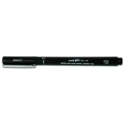 Uni-ball PIN01-200(S) Rotulador Calibrado - Punta Poliacetal 0.1mm - Tinta Pigmentada Resistente al Agua y Luz - Color Negro | A