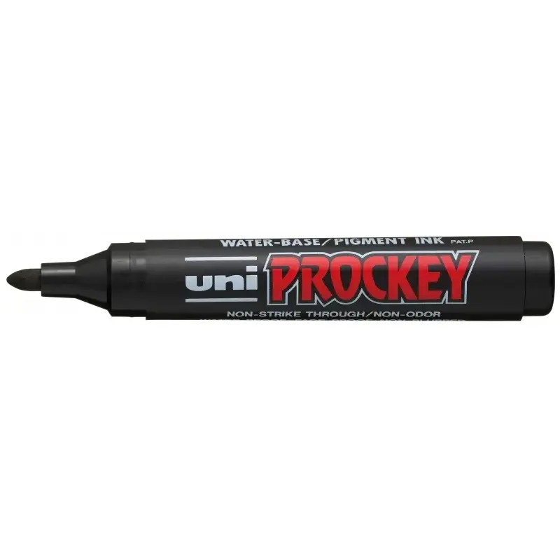Uni-ball PM-122 Marcador de Tinta Pigmentada - Punta de Bala 1.2-1.8mm - Ideal para Pizarras de Papel - Tinta Inodora - Color Ne