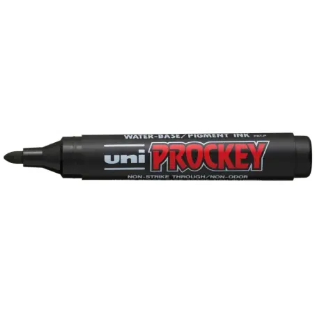 Uni-ball PM-122 Marcador de Tinta Pigmentada - Punta de Bala 1.2-1.8mm - Ideal para Pizarras de Papel - Tinta Inodora - Color Ne