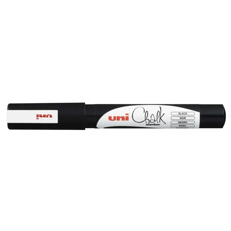 Uni-ball PWE-3MS Marcador de Tiza Liquida - Punta Conica 0.7mm - Borrado en Humedo - Resistente a la Lluvia - Color Negro | Ahor