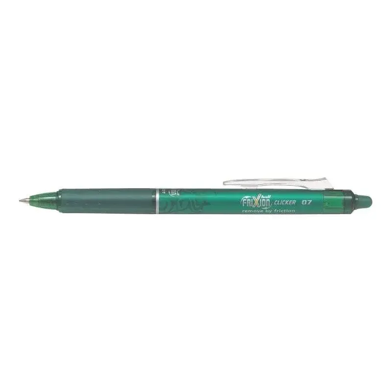 Pilot Frixion Clicker Boligrafo de Gel Borrable Retractil - Punta de Bola 0.7mm - Trazo 0.4mm - Grip Ergonomico - Color Verde |