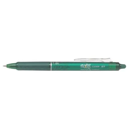 Pilot Frixion Clicker Boligrafo de Gel Borrable Retractil - Punta de Bola 0.7mm - Trazo 0.4mm - Grip Ergonomico - Color Verde |