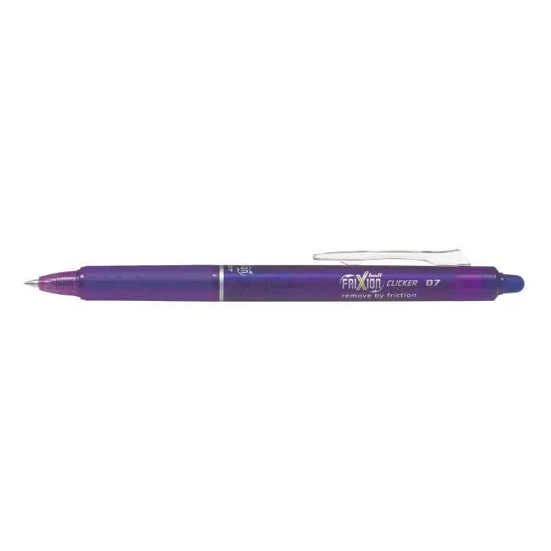 Pilot Frixion Clicker Boligrafo de Gel Borrable Retractil - Punta de Bola 0.7mm - Trazo 0.4mm - Grip Ergonomico - Color Violeta