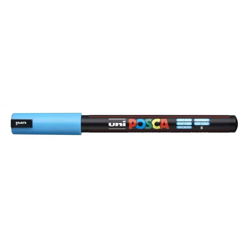 Posca PC-1MR Marcador de Pintura - Punta Roller de Fibra 0.7mm - Linea Extrafina - Tinta Pigmentada Base al Agua - Resistente a