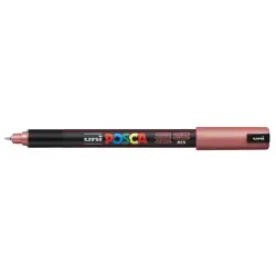 Posca PC-1MR Marcador de Pintura - Punta Roller de Fibra 0.7mm - Tinta Pigmentada Base al Agua - Resistente a la Luz - Color Roj