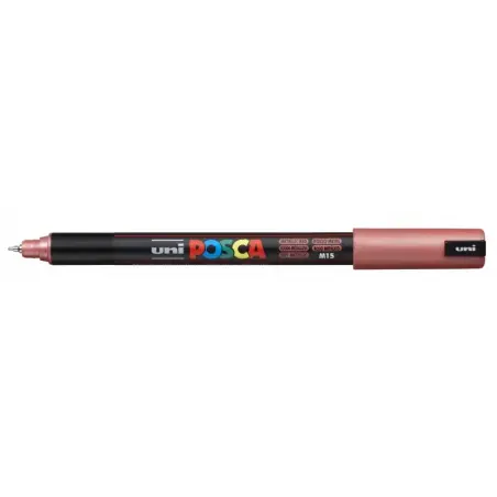 Posca PC-1MR Marcador de Pintura - Punta Roller de Fibra 0.7mm - Tinta Pigmentada Base al Agua - Resistente a la Luz - Color Roj