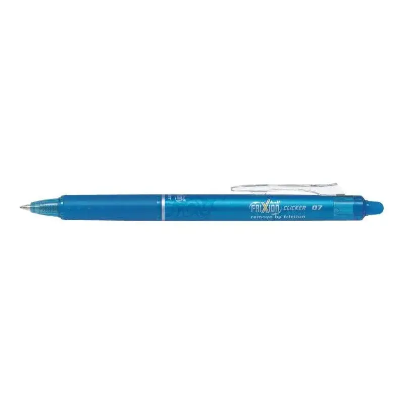 Pilot Frixion Clicker Boligrafo de Gel Borrable Retractil - Punta de Bola 0.7mm - Trazo 0.4mm - Grip Ergonomico - Color Azul Cla