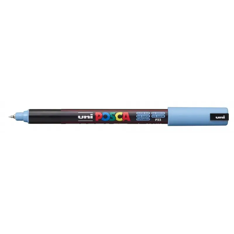 Posca PC-1MR Marcador de Pintura - Punta Roller de Fibra 0.7mm - Tinta Pigmentada Base al Agua - Resistente a la Luz - Color Azu