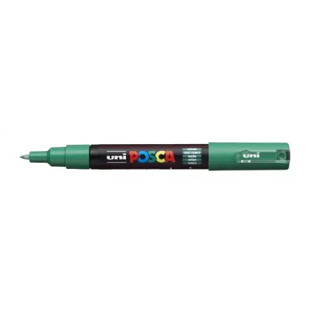 Posca PC-1M Marcador de Pintura - Punta Conica 0.7mm - Tinta Base al Agua - Resistente a la Luz - Color Verde | Ahorro Imprimien