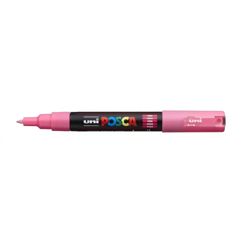 Posca PC-1M Marcador de Pintura - Punta Conica 0.7mm - Tinta Base al Agua - Resistente a la Luz - Color Rosa | Ahorro Imprimiend