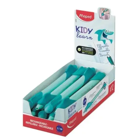 Maped Kidy Lern Magic Boligrafo Borrable con Guia para Dedos - Modelo Tiburon - Tinta Color Azul - Recomendado para Niños de 4 a
