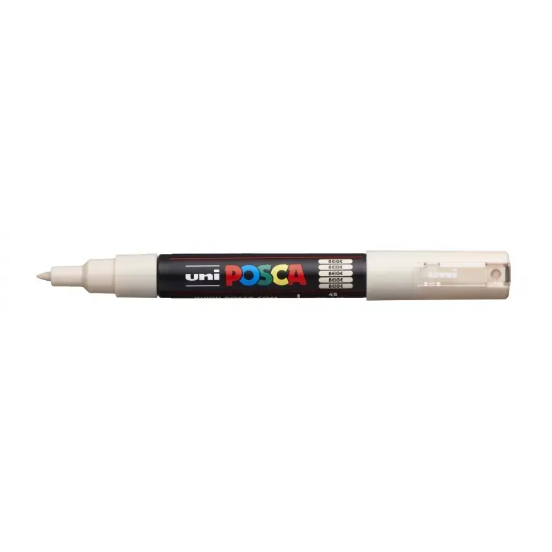 Posca PC-1M Marcador de Pintura - Punta de Poliester Conica 0.7mm - Tinta Base al Agua - Resistente a la Luz - Color Beige | Aho