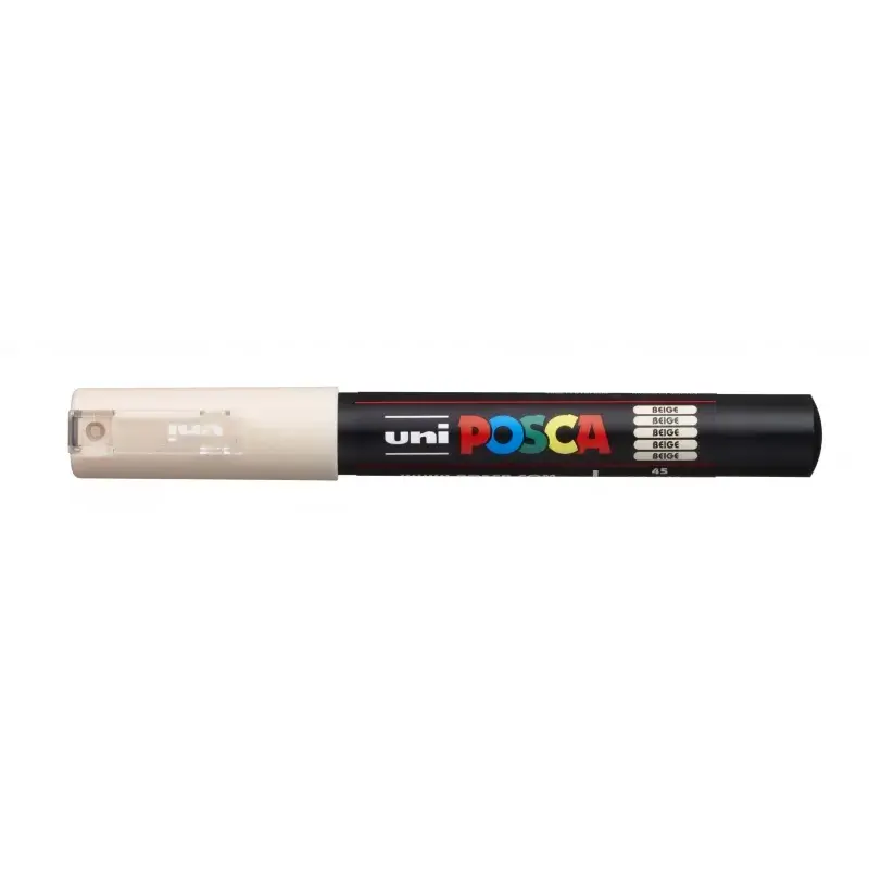 Posca PC-1M Marcador de Pintura - Punta de Poliester Conica 0.7mm - Tinta Base al Agua - Resistente a la Luz - Color Beige | Aho